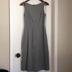 Express grey pocket midi A-line dress
